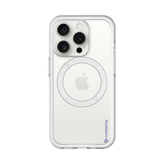 スリムプロテクションプレミアムケース with MagSafe［ オリジナル - caseplayロゴ - パープル/B ］