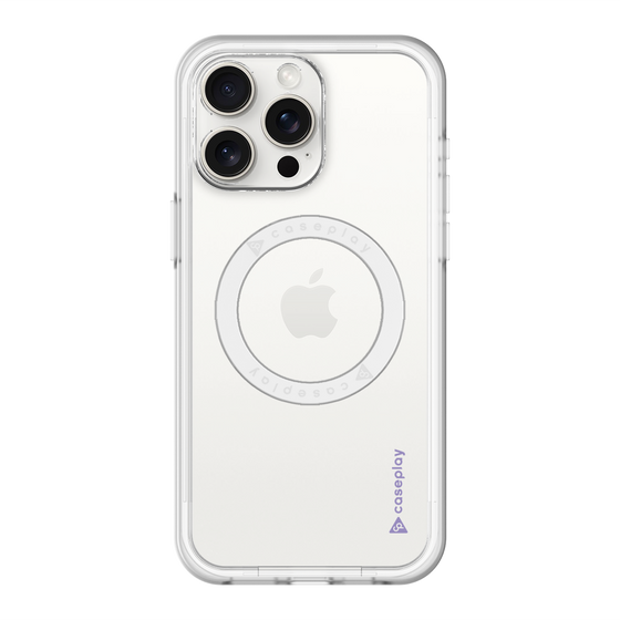 スリムプロテクションプレミアムケース with MagSafe［ オリジナル - caseplayロゴ - パープル/B ］