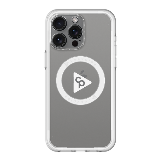 スリムプロテクションプレミアムケース with MagSafe［ オリジナル - caseplayロゴ - ホワイト/C ］