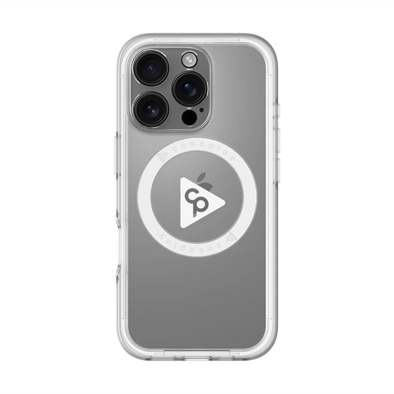 スリムプロテクションプレミアムケース with MagSafe［ オリジナル - caseplayロゴ - ホワイト/C ］
