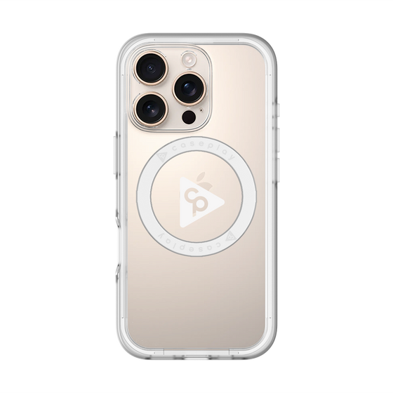 スリムプロテクションプレミアムケース with MagSafe［ オリジナル - caseplayロゴ - ホワイト/C ］