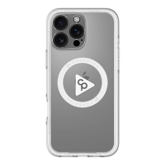 スリムプロテクションプレミアムケース with MagSafe［ オリジナル - caseplayロゴ - ホワイト/C ］