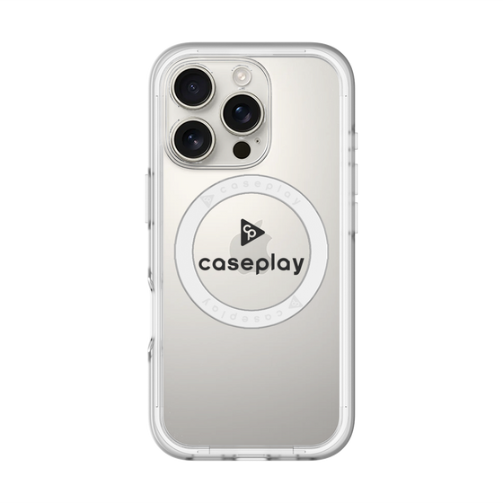 スリムプロテクションプレミアムケース with MagSafe［ オリジナル - caseplayロゴ - ブラック/D ］
