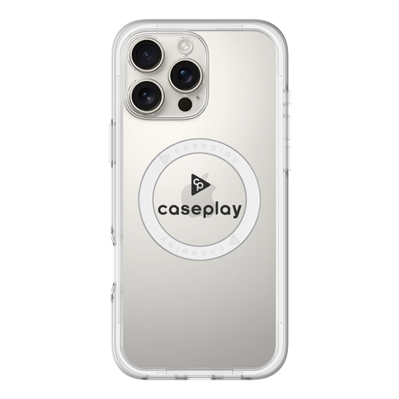 スリムプロテクションプレミアムケース with MagSafe［ オリジナル - caseplayロゴ - ブラック/D ］
