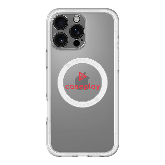 スリムプロテクションプレミアムケース with MagSafe［ オリジナル - caseplayロゴ - レッド/D ］