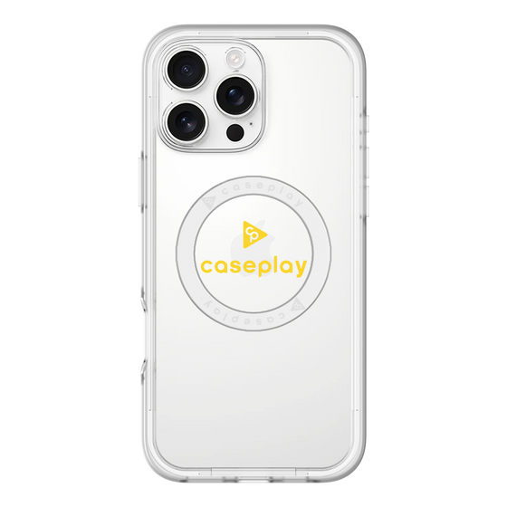 スリムプロテクションプレミアムケース with MagSafe［ オリジナル - caseplayロゴ - イエロー/D ］