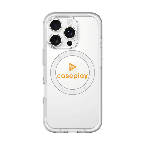 スリムプロテクションプレミアムケース with MagSafe［ オリジナル - caseplayロゴ - オレンジ/D ］