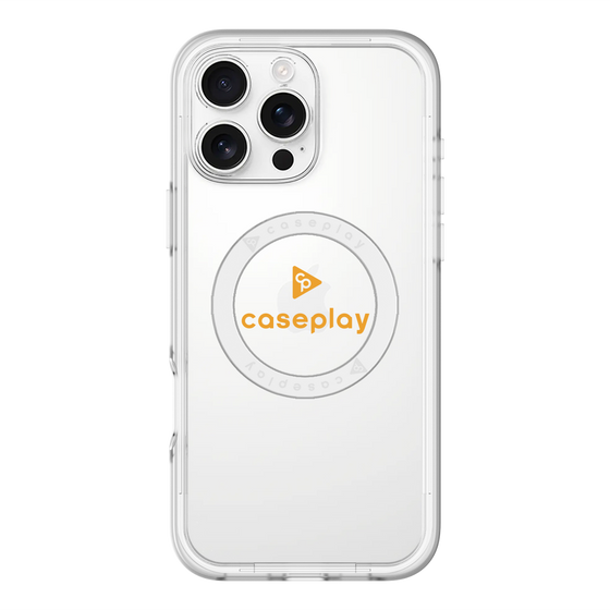 スリムプロテクションプレミアムケース with MagSafe［ オリジナル - caseplayロゴ - オレンジ/D ］
