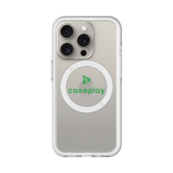 スリムプロテクションプレミアムケース with MagSafe［ オリジナル - caseplayロゴ - グリーン/D ］