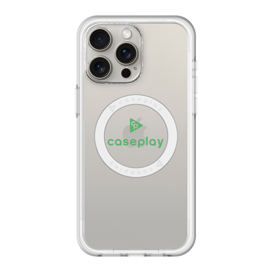 スリムプロテクションプレミアムケース with MagSafe［ オリジナル - caseplayロゴ - グリーン/D ］