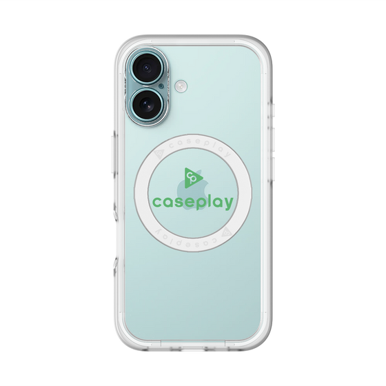 スリムプロテクションプレミアムケース with MagSafe［ オリジナル - caseplayロゴ - グリーン/D ］