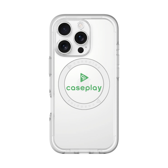 スリムプロテクションプレミアムケース with MagSafe［ オリジナル - caseplayロゴ - グリーン/D ］
