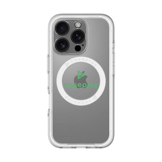スリムプロテクションプレミアムケース with MagSafe［ オリジナル - caseplayロゴ - グリーン/D ］