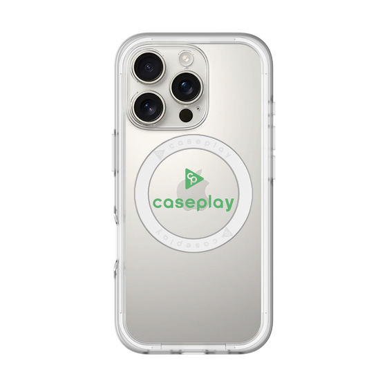 スリムプロテクションプレミアムケース with MagSafe［ オリジナル - caseplayロゴ - グリーン/D ］