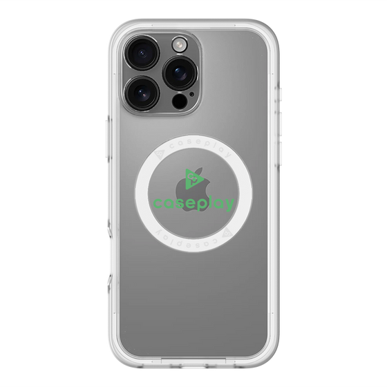 スリムプロテクションプレミアムケース with MagSafe［ オリジナル - caseplayロゴ - グリーン/D ］
