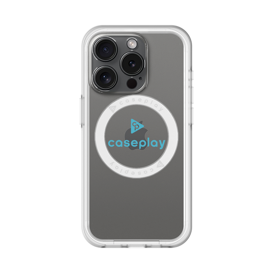 スリムプロテクションプレミアムケース with MagSafe［ オリジナル - caseplayロゴ - ライトブルー/D ］