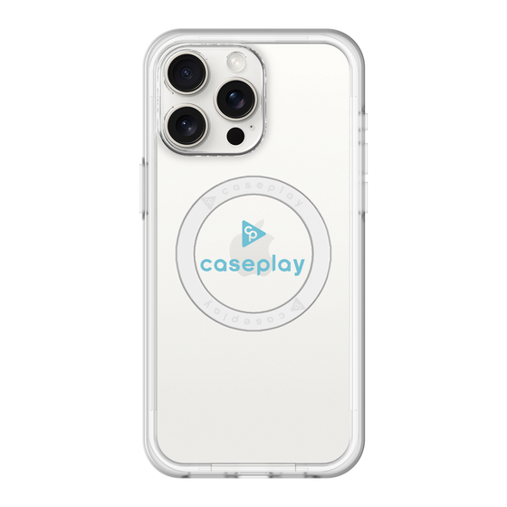 スリムプロテクションプレミアムケース with MagSafe［ オリジナル - caseplayロゴ - ライトブルー/D ］