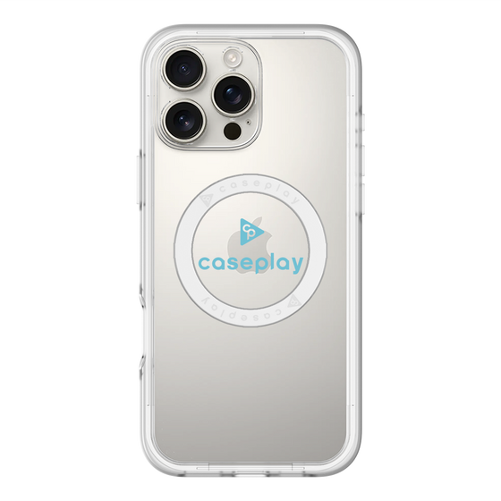 スリムプロテクションプレミアムケース with MagSafe［ オリジナル - caseplayロゴ - ライトブルー/D ］