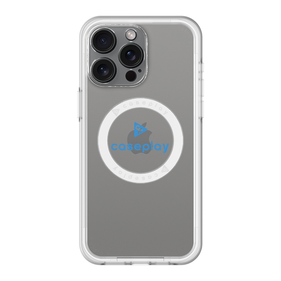 スリムプロテクションプレミアムケース with MagSafe［ オリジナル - caseplayロゴ - ブルー/D ］