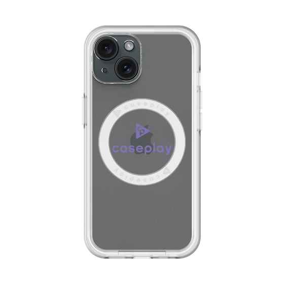 スリムプロテクションプレミアムケース with MagSafe［ オリジナル - caseplayロゴ - パープル/D ］