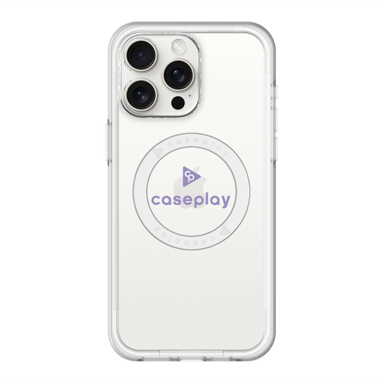 スリムプロテクションプレミアムケース with MagSafe［ オリジナル - caseplayロゴ - パープル/D ］