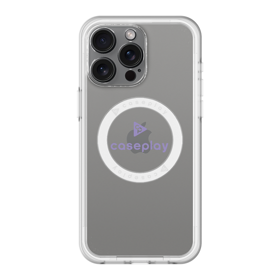 スリムプロテクションプレミアムケース with MagSafe［ オリジナル - caseplayロゴ - パープル/D ］