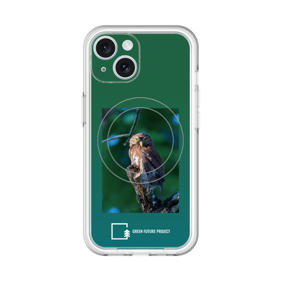 スリムプロテクションプレミアムケース with MagSafe［ Green Future Project - Ferruginous Pygmy Owl ］