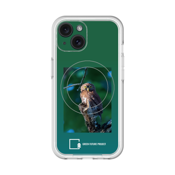 スリムプロテクションプレミアムケース with MagSafe［ Green Future Project - Ferruginous Pygmy Owl ］