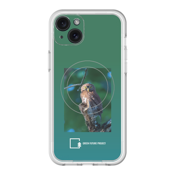 スリムプロテクションプレミアムケース with MagSafe［ Green Future Project - Ferruginous Pygmy Owl ］