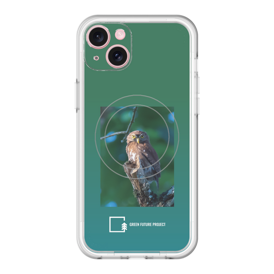 スリムプロテクションプレミアムケース with MagSafe［ Green Future Project - Ferruginous Pygmy Owl ］