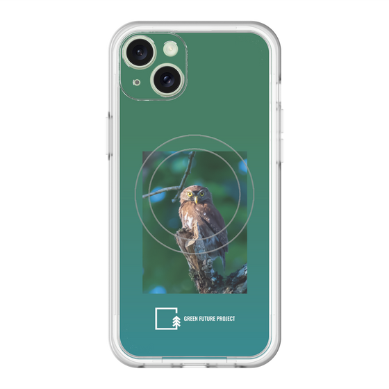 スリムプロテクションプレミアムケース with MagSafe［ Green Future Project - Ferruginous Pygmy Owl ］