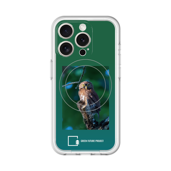 スリムプロテクションプレミアムケース with MagSafe［ Green Future Project - Ferruginous Pygmy Owl ］