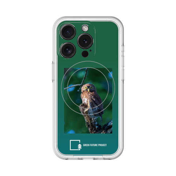 スリムプロテクションプレミアムケース with MagSafe［ Green Future Project - Ferruginous Pygmy Owl ］