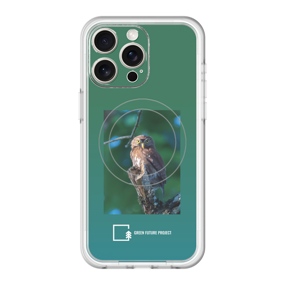 スリムプロテクションプレミアムケース with MagSafe［ Green Future Project - Ferruginous Pygmy Owl ］
