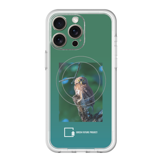 スリムプロテクションプレミアムケース with MagSafe［ Green Future Project - Ferruginous Pygmy Owl ］