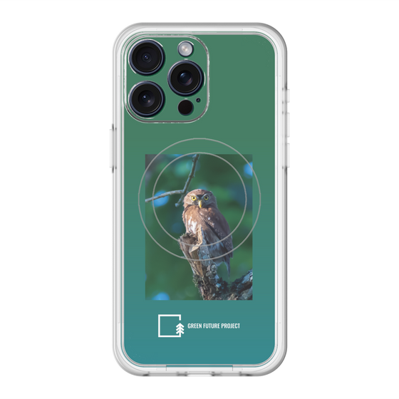 スリムプロテクションプレミアムケース with MagSafe［ Green Future Project - Ferruginous Pygmy Owl ］