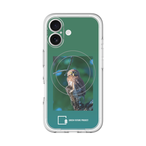 スリムプロテクションプレミアムケース with MagSafe［ Green Future Project - Ferruginous Pygmy Owl ］