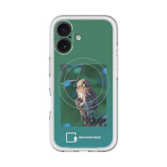 スリムプロテクションプレミアムケース with MagSafe［ Green Future Project - Ferruginous Pygmy Owl ］