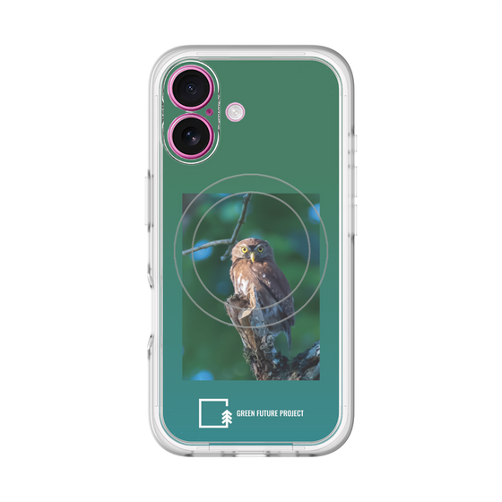 スリムプロテクションプレミアムケース with MagSafe［ Green Future Project - Ferruginous Pygmy Owl ］