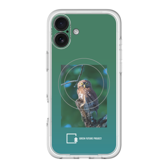 スリムプロテクションプレミアムケース with MagSafe［ Green Future Project - Ferruginous Pygmy Owl ］