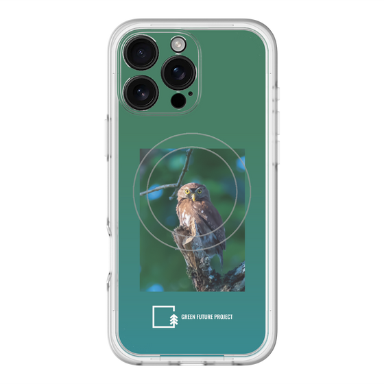 スリムプロテクションプレミアムケース with MagSafe［ Green Future Project - Ferruginous Pygmy Owl ］