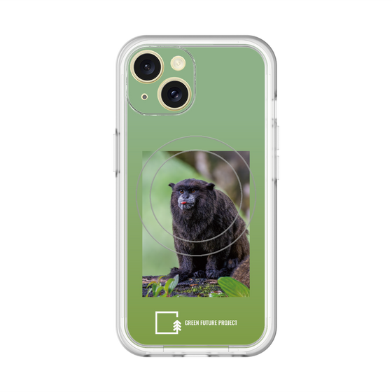 スリムプロテクションプレミアムケース with MagSafe［ Green Future Project - Black-mantled Tamarin ］