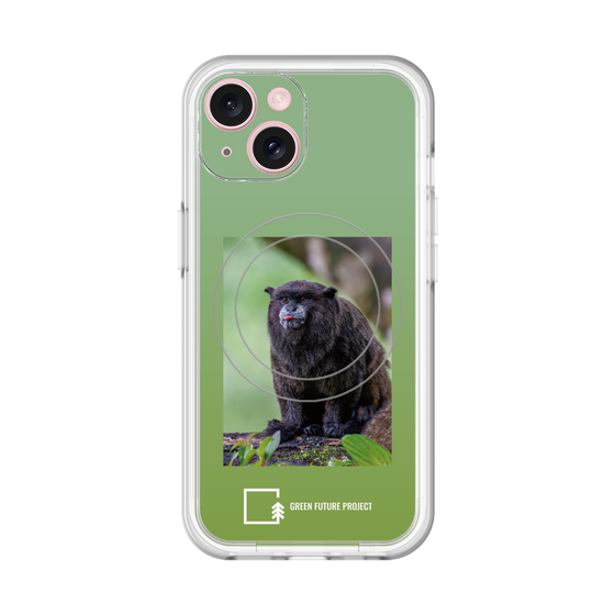スリムプロテクションプレミアムケース with MagSafe［ Green Future Project - Black-mantled Tamarin ］