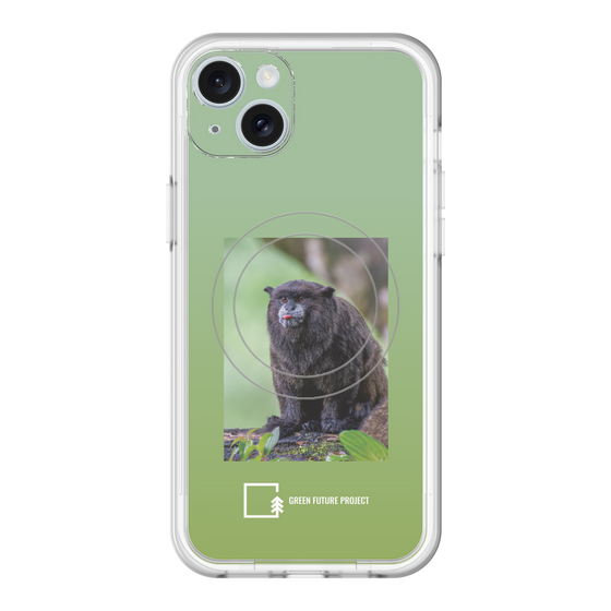 スリムプロテクションプレミアムケース with MagSafe［ Green Future Project - Black-mantled Tamarin ］
