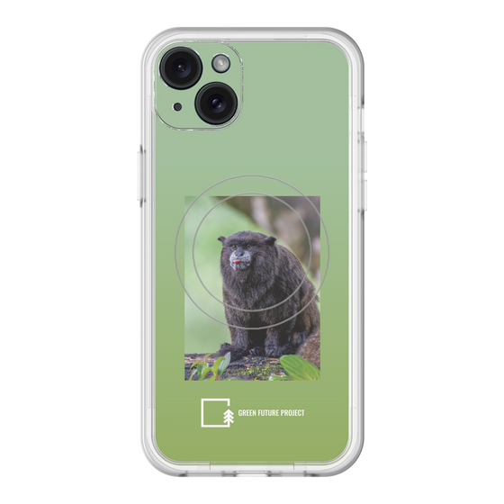 スリムプロテクションプレミアムケース with MagSafe［ Green Future Project - Black-mantled Tamarin ］