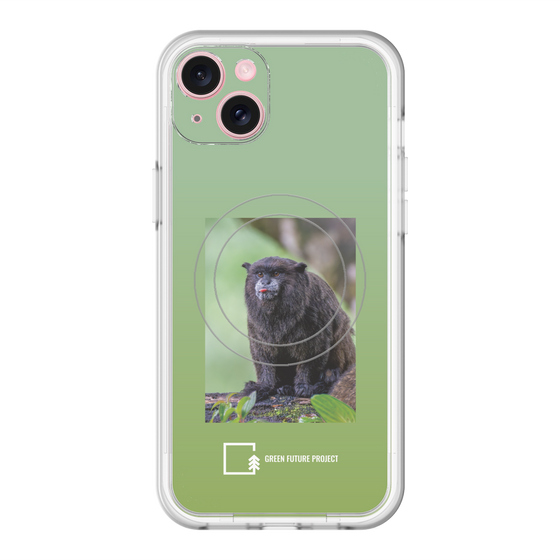 スリムプロテクションプレミアムケース with MagSafe［ Green Future Project - Black-mantled Tamarin ］