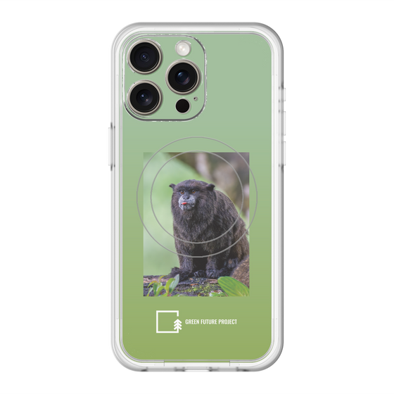 スリムプロテクションプレミアムケース with MagSafe［ Green Future Project - Black-mantled Tamarin ］