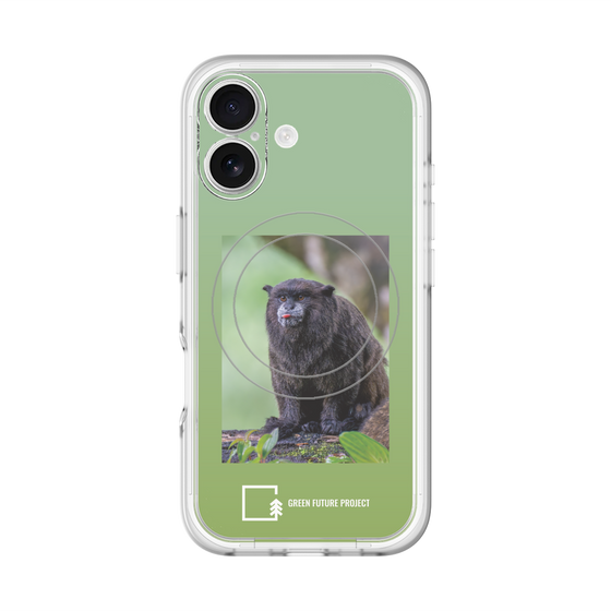 スリムプロテクションプレミアムケース with MagSafe［ Green Future Project - Black-mantled Tamarin ］