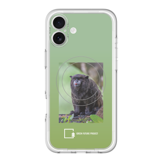 スリムプロテクションプレミアムケース with MagSafe［ Green Future Project - Black-mantled Tamarin ］