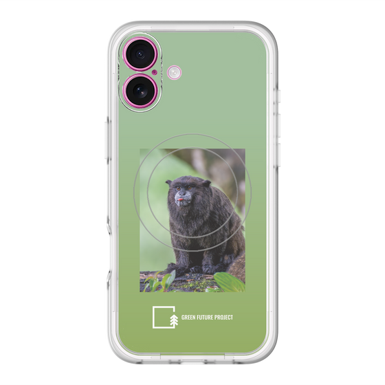 スリムプロテクションプレミアムケース with MagSafe［ Green Future Project - Black-mantled Tamarin ］